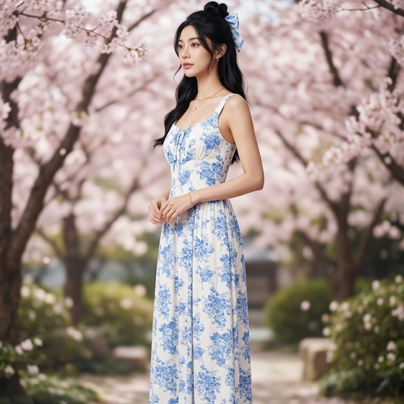 Cottagecore Milkmaid Midi Dress - Picture 4 of 5